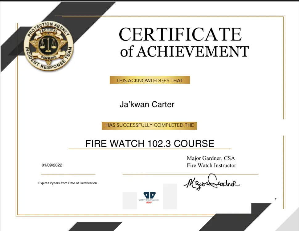 Fire Watch Training