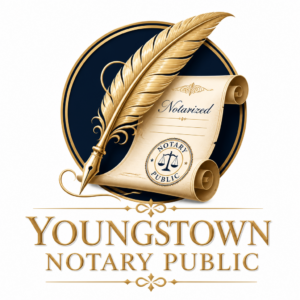 Ohio Notary Public reviewing documents and complying with statutory requirements under ORC Chapter 147.
